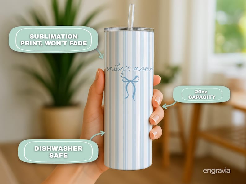 Personalized Mama Tumbler-Custom Name Tumbler-New Parent Gift-Mother's Gift-Future Mom Gift-New Baby Gift for Mom-Pregnancy Announcement image 6