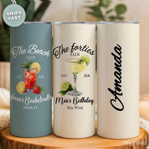 Custom Birthday Tumbler-Bridesmaid Tumbler-Family Vacation Tumbler-Girls Trip Tumbler-Bachelorette Cup-Family Reunion Cup-Custom Travel Mug
