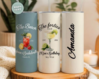 Custom Birthday Tumbler-Bridesmaid Tumbler-Family Vacation Tumbler-Girls Trip Tumbler-Bachelorette Cup-Family Reunion Cup-Custom Travel Mug