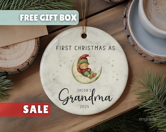First Christmas as Grandma Christmas Ornament-Promoted to Grandma Ornament-Personalized Gift For Grandma-Personalized Keepsake for Grandma
