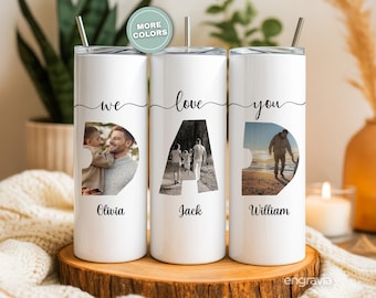 Custom Dad Tumbler-Photo Tumbler Dad Gift for Dad for Father's Day Gift for Daddy from Kids Baby Custom Photo Mug Cup Dad Travel Mug