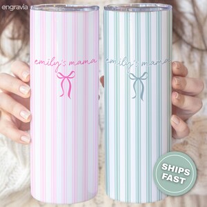 Personalized Mama Tumbler-Custom Name Tumbler-New Parent Gift-Mother's Gift-Future Mom Gift-New Baby Gift for Mom-Pregnancy Announcement image 4