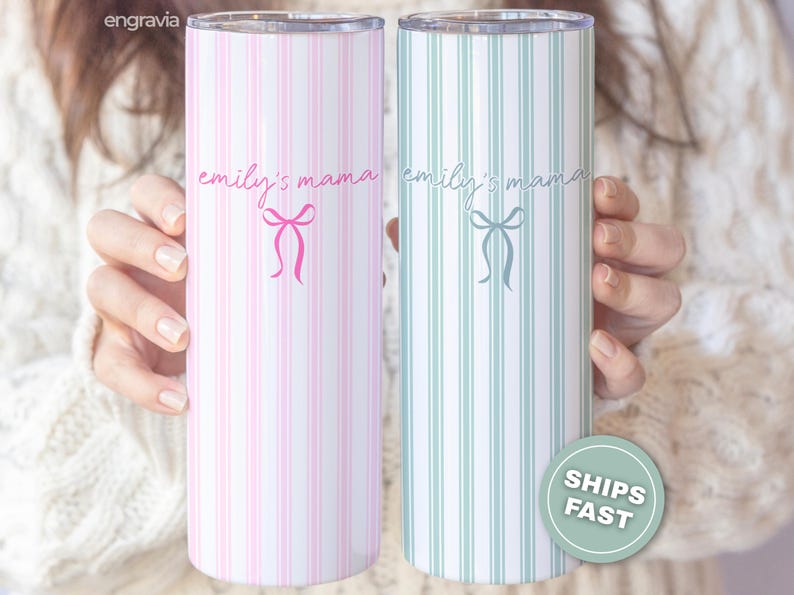 Personalized Mama Tumbler-Custom Name Tumbler-New Parent Gift-Mother's Gift-Future Mom Gift-New Baby Gift for Mom-Pregnancy Announcement image 4
