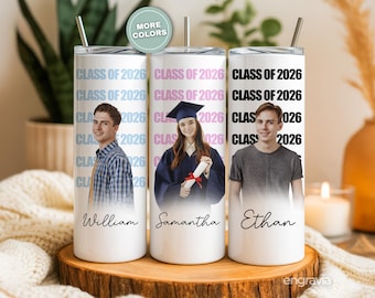 Personalized Graduation Tumbler-Seniors 2026 Graduate Gift-Class of 2026 Tumbler-Personalized Graduation Gift- Custom Photo Tumbler