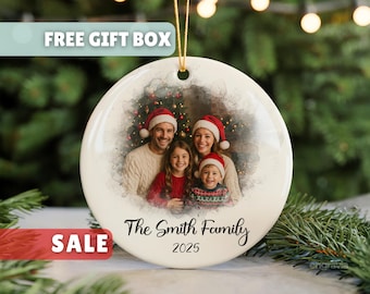 Family Photo Ornament Personalized-Custom Family Photo Ornament-Family Photo Christmas Gift-Holiday Keepsake Gift-Custom Picture Ornament