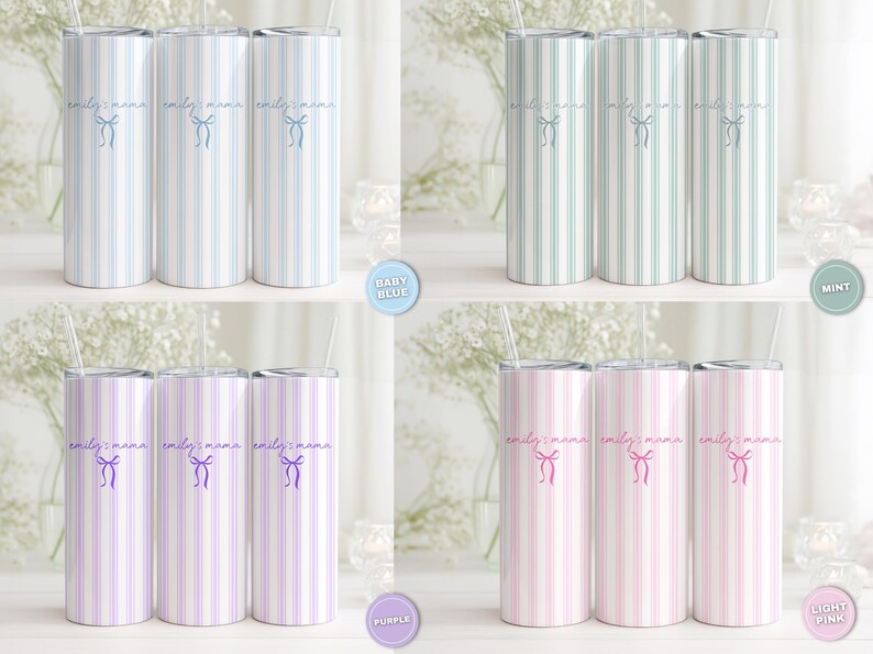 Personalized Mama Tumbler-Custom Name Tumbler-New Parent Gift-Mother's Gift-Future Mom Gift-New Baby Gift for Mom-Pregnancy Announcement image 2
