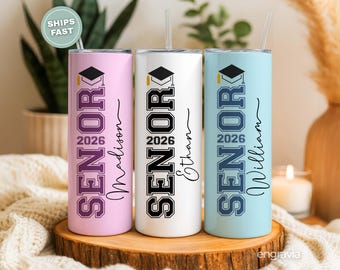Senior 2026 Tumbler-Custom Graduation Tumblers-2026 Senior-Class of 2026-Back to School Gift for Senior-Senior Night Gifts-Graduation Gifts