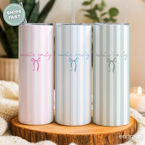 Personalized Auntie Tumbler-Custom Aunt Name Cup-Baby Announcement Gift For Aunt-Personalized Pregnancy Reveal Gift-New Aunt Gift Idea