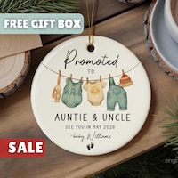 Our First Christmas as Auntie & Uncle Ornament, Baby Announcement Gift ...