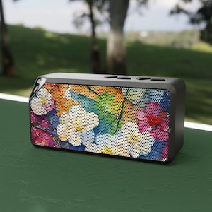 Colorful Floral Bluetooth Speaker, Portable Music Player, Gift for Music Lovers, Home Decor, Eco-Friendly Speaker