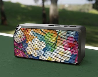Floral Bluetooth Speaker, Portable ABS Plastic Music Player