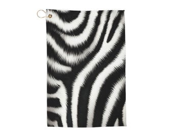 Zebra Print Towel | Golf Towel with Grommet and Clip