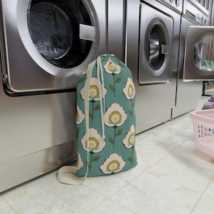 Floral Laundry Bag, Stylish Laundry Tote, Home Organization, Floral Storage, Gift for Mom, Laundry Day Essential