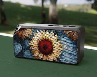 Sonnenblume Design Bluetooth Lautsprecher, Floral Tech Geschenk, tragbare Audio