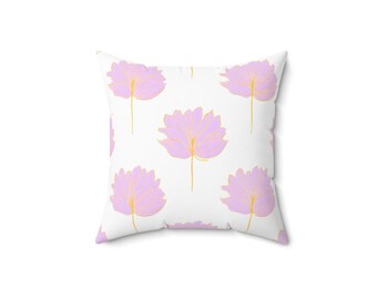 Floral Accent Pillow, Spun Polyester Throw Pillow, Double-Sided Print