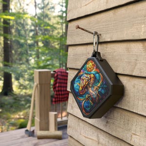 Psychedelic Bluetooth Speaker - Vibrant Outdoor Sound System, Portable Speaker for Camping, Festival Gear, Music Lovers, Gift for Nature
