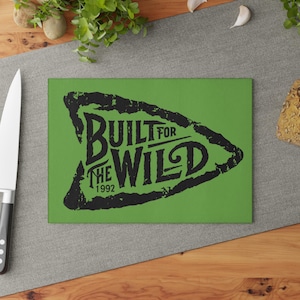 Rustic Glass Cutting Board - Built for the Wild, Perfect for Camping, Housewarming, or Outdoor Gatherings, Unique Kitchen Decor,