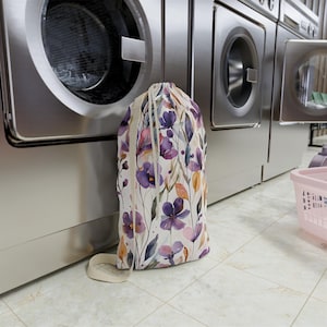 Floral Laundry Bag - Stylish and Practical, Perfect for Home Decor, Gift for Her, Laundry Room Accessory, Dorm Essentials, Flower Design