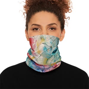 Colorful Watercolor Neck Gaiter - Lightweight Fashion Accessory, Outdoor Scarf, Festival Wear, Sun Protection, Unisex Style