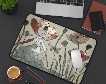 Tapete de escritorio floral caprichoso, decoración de oficina inspiradora