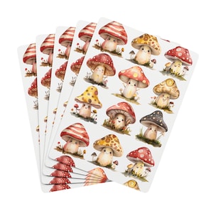 Cartas de pôquer excêntricas - Design fofo de cogumelo, jogo de cartas divertido, presente exclusivo, noite de jogos em família, item de colecionador