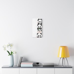 Panda Love Canvas Art, Cute Panda Wall Decor, Nursery Wall Art, Kids Room Decor, Animal Themed Gift, Cutesy Home Decoration
