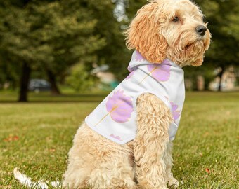 Floral Pet Hoodie, Soft Polyester Dog/Cat Sweater