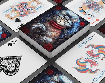 Cat-Themed Poker Playing Cards Set, Collectible Card Deck