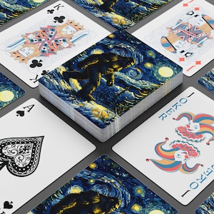 芸術的なポーカートランプセット、ゲーマーへのユニークなギフト、ヴィンテージスタイルのコレクションカード、カジノゲーム、友人や家族で楽しめる