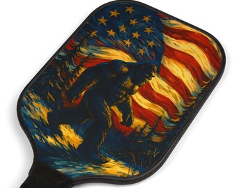 Bigfoot American Flag Pickleball Paddle Set – Wooden Sports Gear