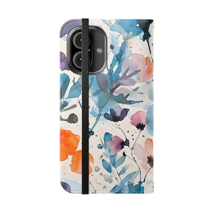 Floral Flip Phone Case, Watercolor Flower Design, Stylish Phone Cover, Trendy Tech Accessory, Gift for Her, Spring/Summer