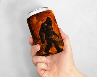 Bigfoot-hoes voor Halloween-blikjeskoeler, griezelig neopreen drankje gezellig