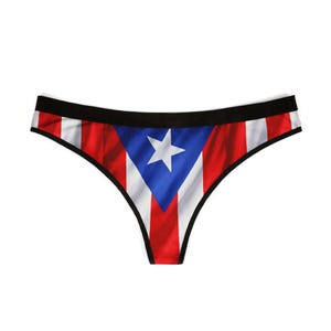 Tanga con la bandera de Puerto Rico / Ropa interior para mujer