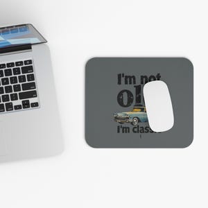 Classic Car Themed Mouse Pad, Retro Office Decor, Gift for Car Enthusiasts, Vintage Design, Birthday Present, Classic Nostalgia