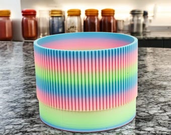 Unique Rib Pot Personalized flower holder gift for her home decor Minimalist rib plant pot for dried and live flowers waterproof