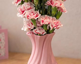 Pink Spiral Vase | Modern Flower Vase | Minimalist Shelf Accent | Gift for Her