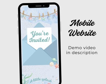 Ocean Baby Shower Invitation Website | Under the Sea Baby Sprinkle Interactive Invite | A Little Splash is on the Way | Sea You Soon Baby