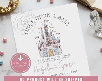Storybook Baby Shower Invitation | Princess on the Way | A New Chapter Begins | Editable Once Upon a Baby Template | Digital Evite