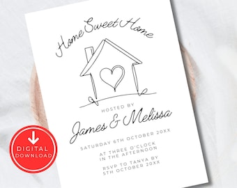 Editable House Warming Invite Minimal Open House Housewarming Invite Modern Printable Digital Invite