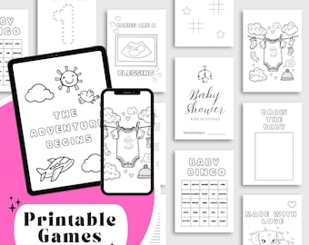 Baby Shower Kids Activity Book: Printable Games, Coloring Pages (PDF)