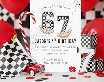 6 7 Birthday Invitation | Six Seven Party Invite | Gen Z | Gen Alpha | Digital Download | Editable Evite | Canva Template