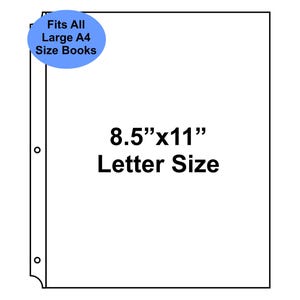 8.5" x 11" Clear Sheet Protectors for Large A4 Size 3-Ring Binder Photo Books