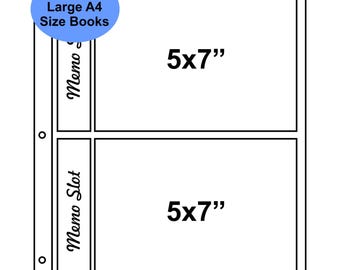 5x7 Photo Sleeves Pack of 30 for Large A4 Size 3-Ring Binder Photo Books