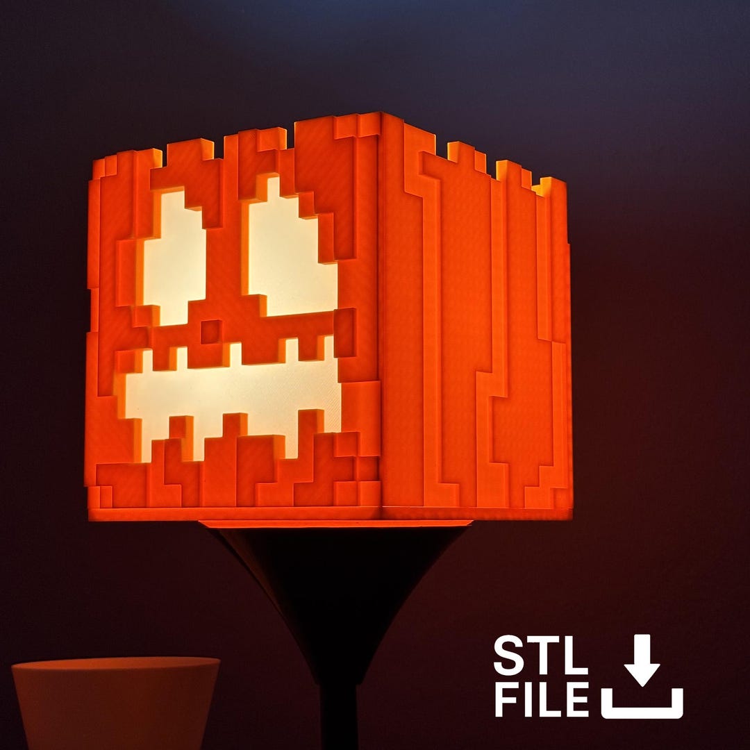 3D Printed Halloween Pumpkin Lantern STL File | Minecraft Inspired ...