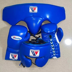 Handmade Winning Boxing Set, Full Training Kit, Custom Sparring Gloves, Headguard & Groin Protector All Sizes, Winning Set, Gift for him