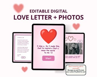 Animated Digital Love Letter with Photos: Long Distance Gift (Instant Download)