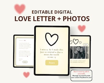Animated Love Letter with Photos: Customizable Digital Gift