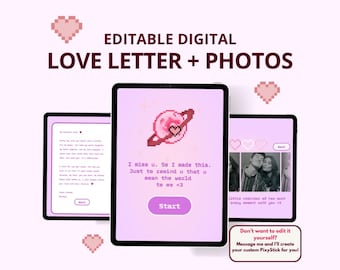 Carta de amor digital personalizada: regalo virtual animado (descarga instantánea)