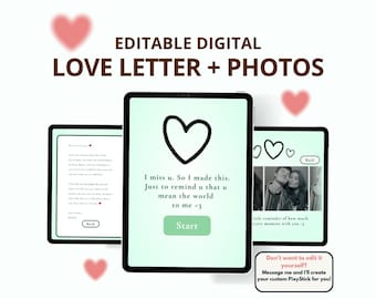 Animated Digital Love Letter with Photos: Long Distance Gift (Instant Download)