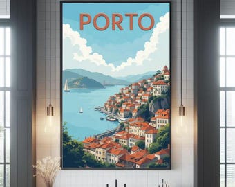 Porto Travel Poster: Portugal Cityscape Art Print